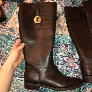 Brown Tommy Hilfiger riding boots